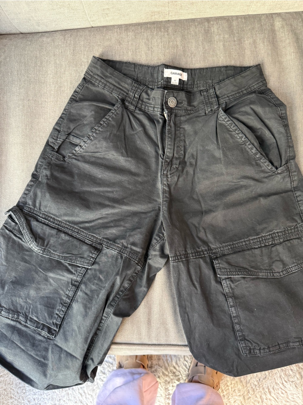 Women's Black Cargo Pants - GARAGE
